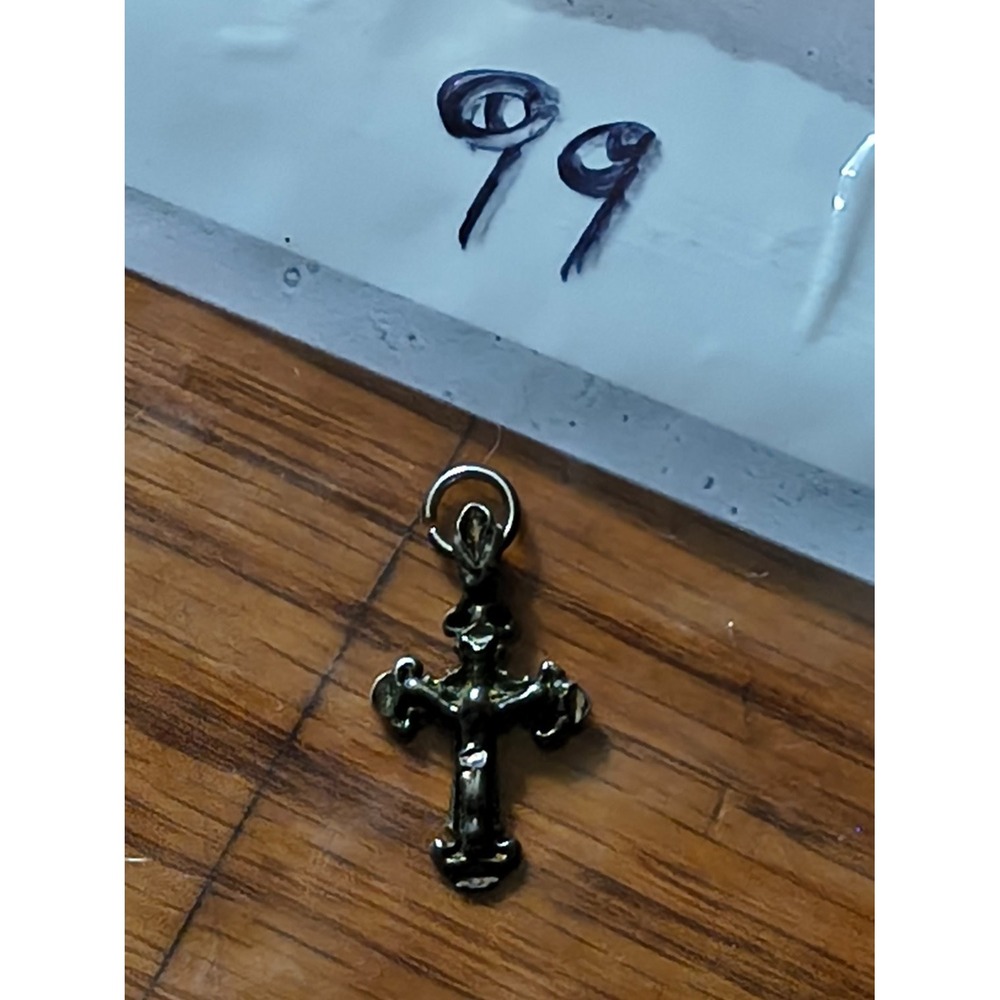 Vintage 925 Silver Crucifix Pendant Charm Fleur De Lis Budded Cross Religious